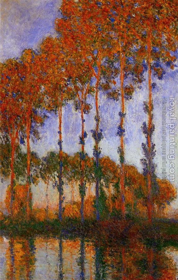 Claude Oscar Monet : Poplars on the Banks of the River Epte, Sunset